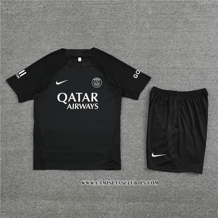Chandal del Paris Saint-Germain 22-23 Manga Corta Negro - Pantalon Corto
